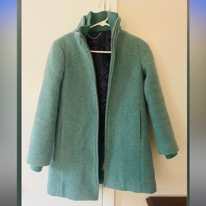 J. Crew Italian Stadium Cloth by Nello Gori green wool coat